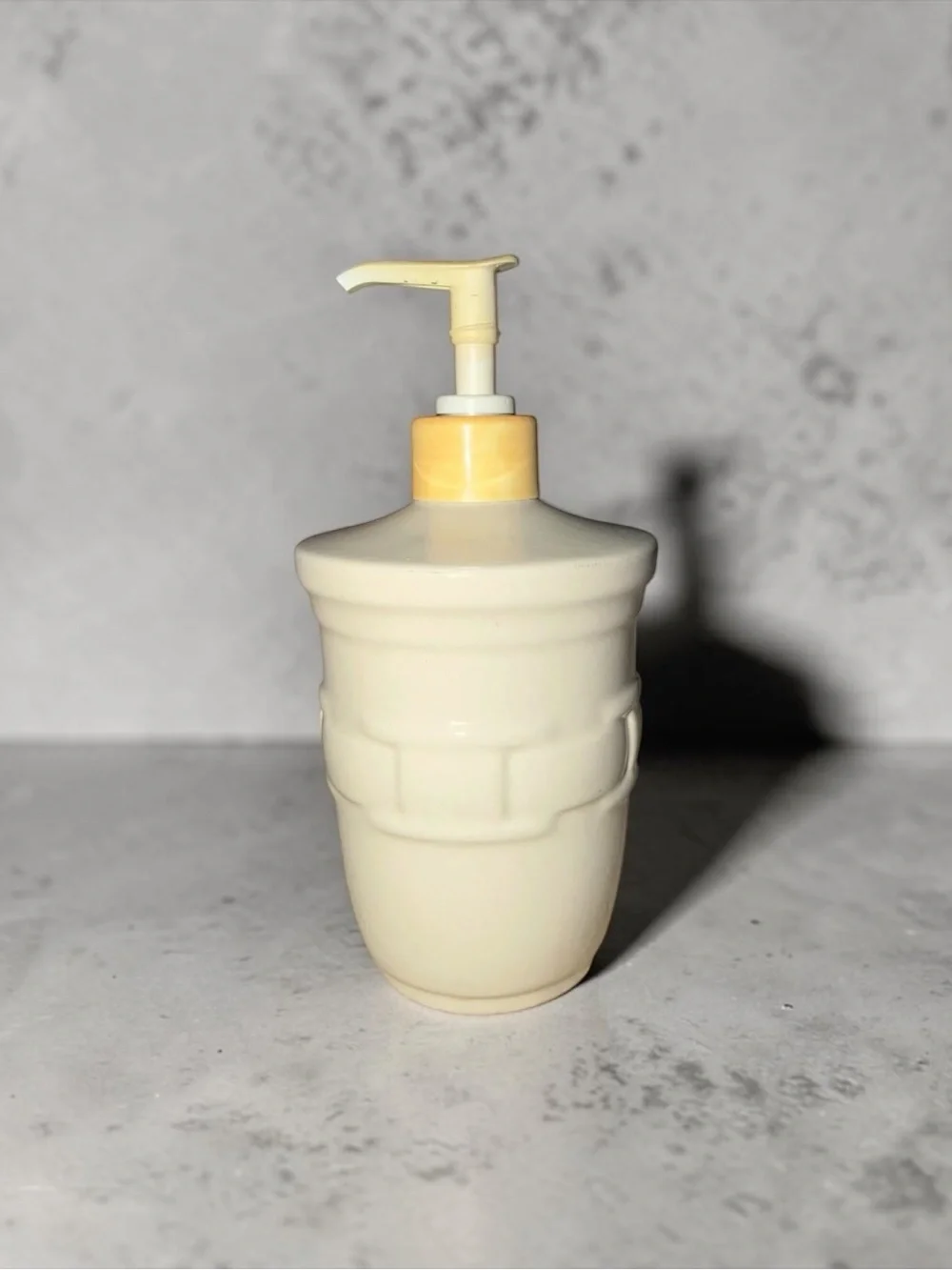 Longchamp Cream and Pale Yellow Ceramic Soap Dispenser